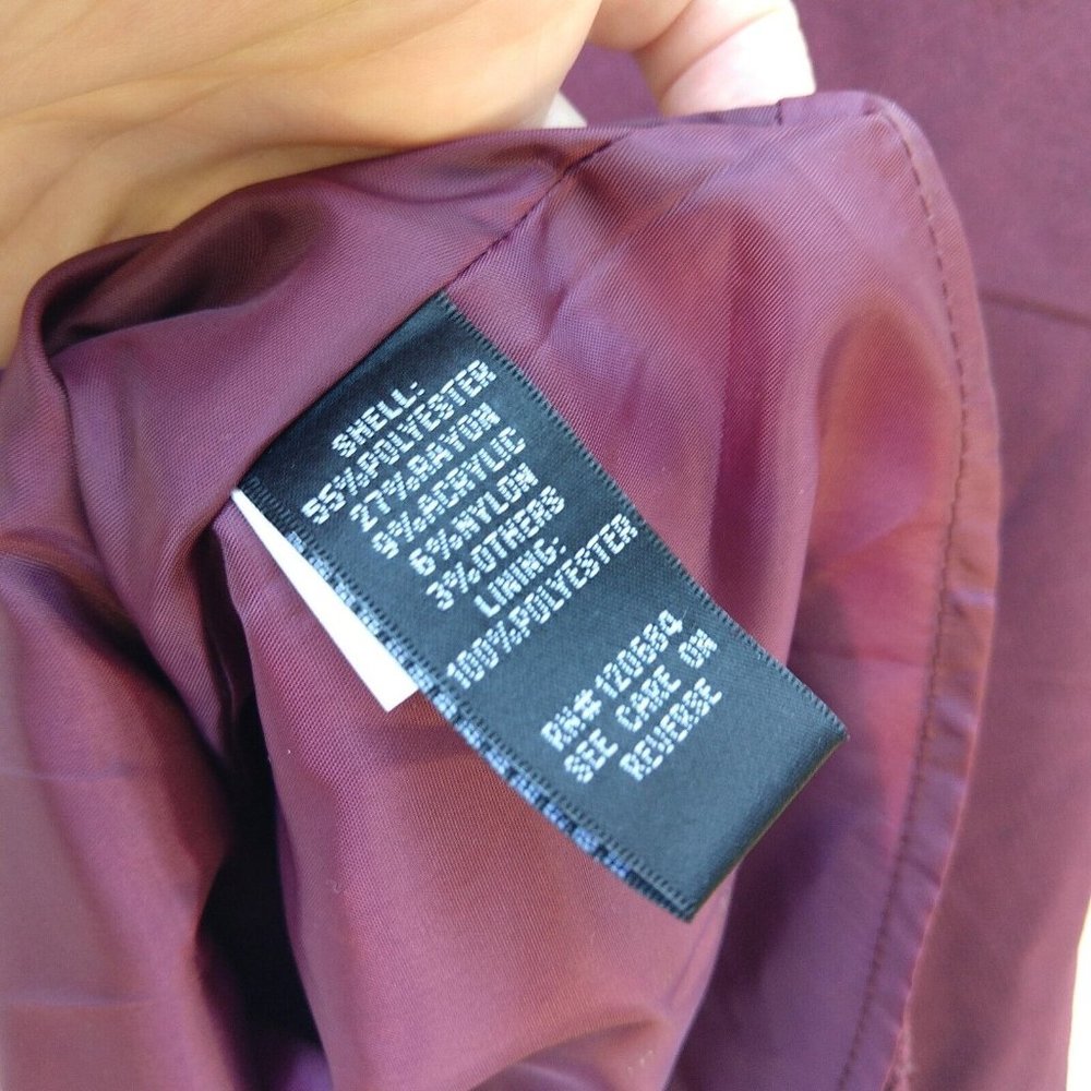 Torrid Burgundy Zip Military Coat Size 10 00 New Button Front Flared High Neck - Picture 12 of 13